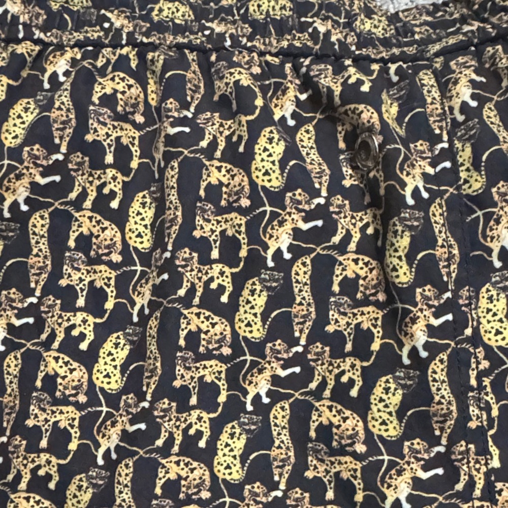 Jared Lang Mens M Black Animal Print Hybrid Swim Trunks Mesh Lined Board Shorts - Picture 10 of 10